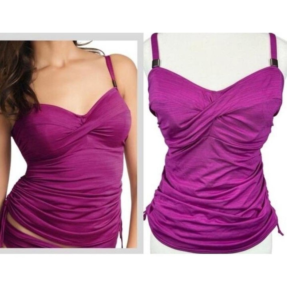 Fantasie Swim Purple Tankini Twist Top Size 32 E/F NWT FS3476 Radore Orchid